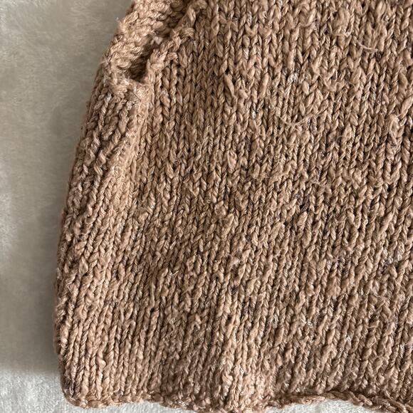 Hand Knit Crop Cami Tank Top Pink Womens L Boho Festival - Picture 3 of 7